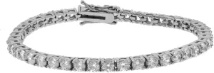 ANTI-TARNISH Stainless Steel 1 Row Tennis Necklace Choker Chain Lab Created Diamonds 4MM 1 Row Solitaires Necklace 16-24 inches Bracelet 6.5-9 inches