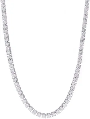ANTI-TARNISH Unisex 5mm Thick Real Solid 925 Sterling Silver Cubic Zirconia Tennis Chain CZ One Row Choker Necklace 18-30" Bracelet 7-9''