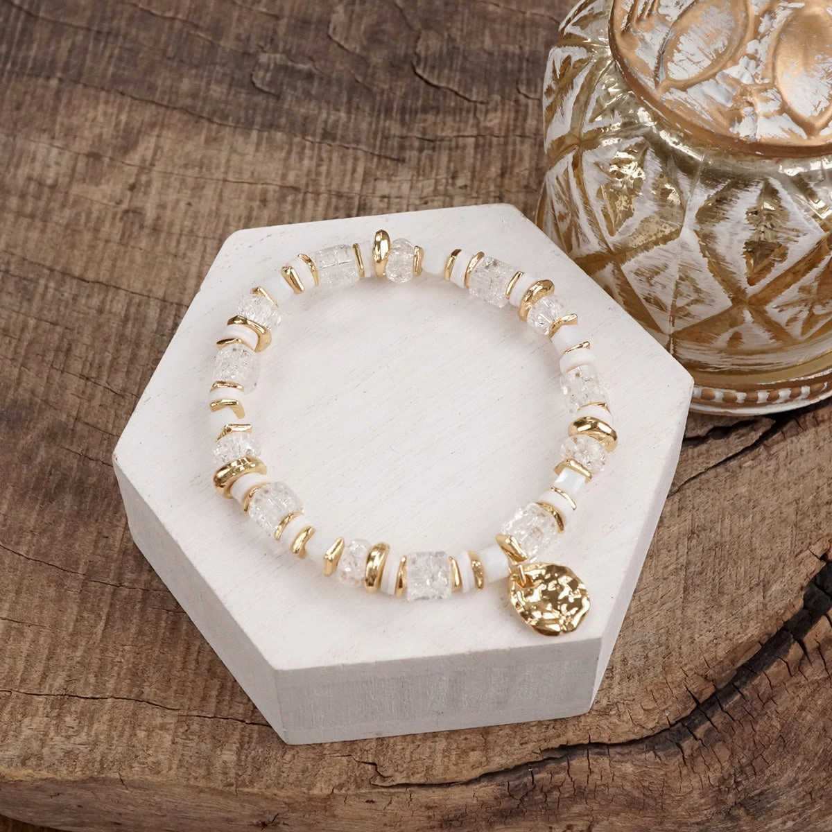 Best Combinations Never-Ending Charm Whispering Light ?C Mixed Bead Bracelet with Golden Coin Charm