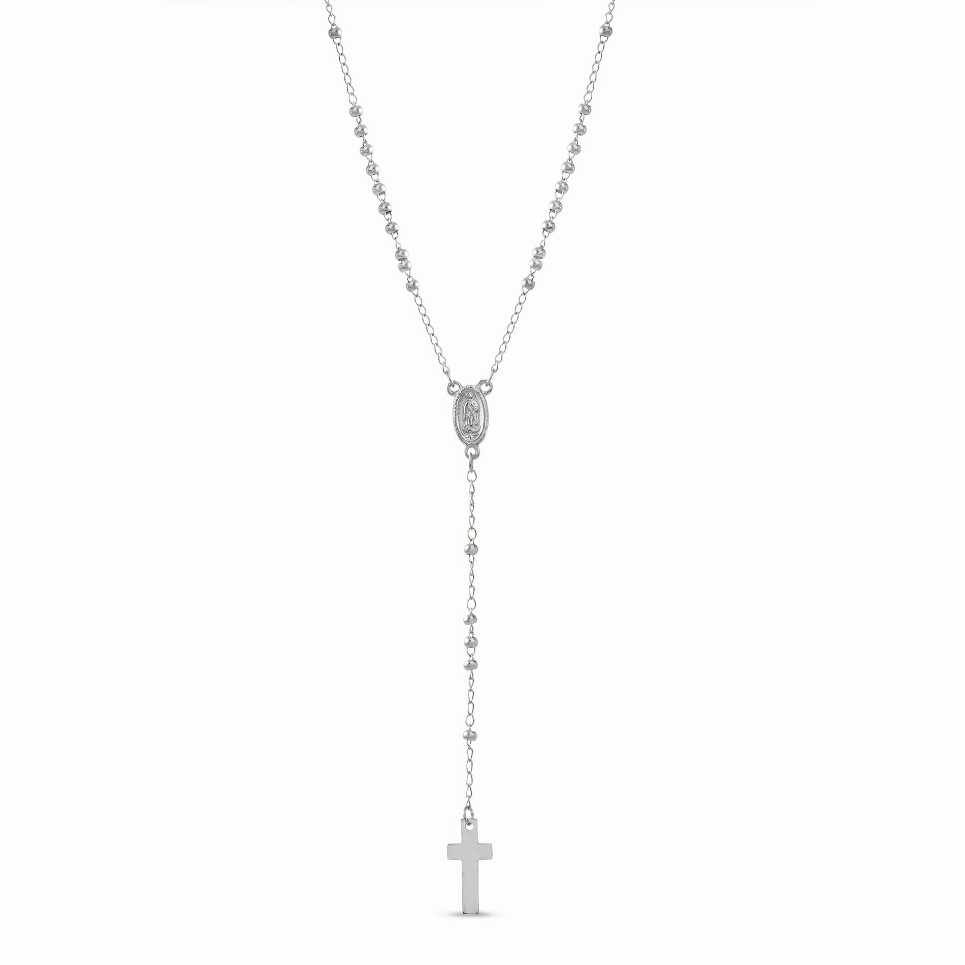 My Bible Stainless Steel Cross Drop Beaded Rosary Necklace Perfect Adornment