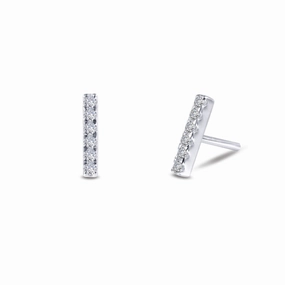 Mini Vertical Bar Stud Earrings Sleek Finish