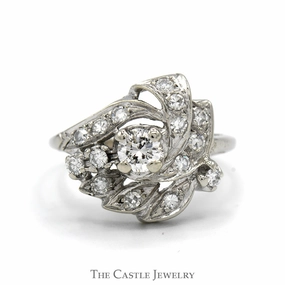 Layering Essential 1/2cttw Freeform Diamond Cluster Ring in 14k White Gold