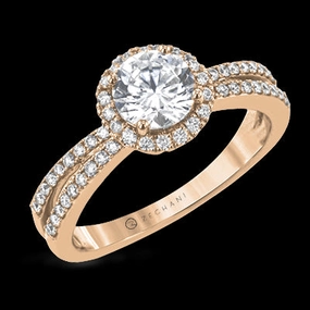 ZR2094 Engagement Ring in 14k Gold with Diamonds Traditional Motif Neutral design
