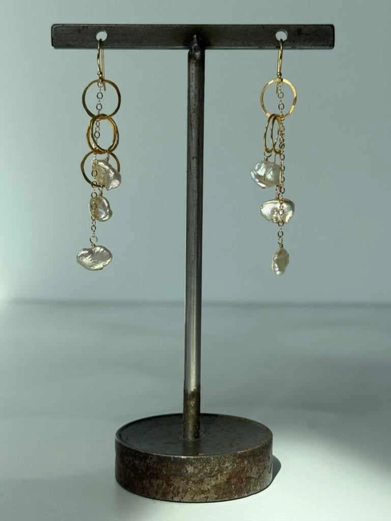 Triple Circle Stone Earrings Evening Jewelry