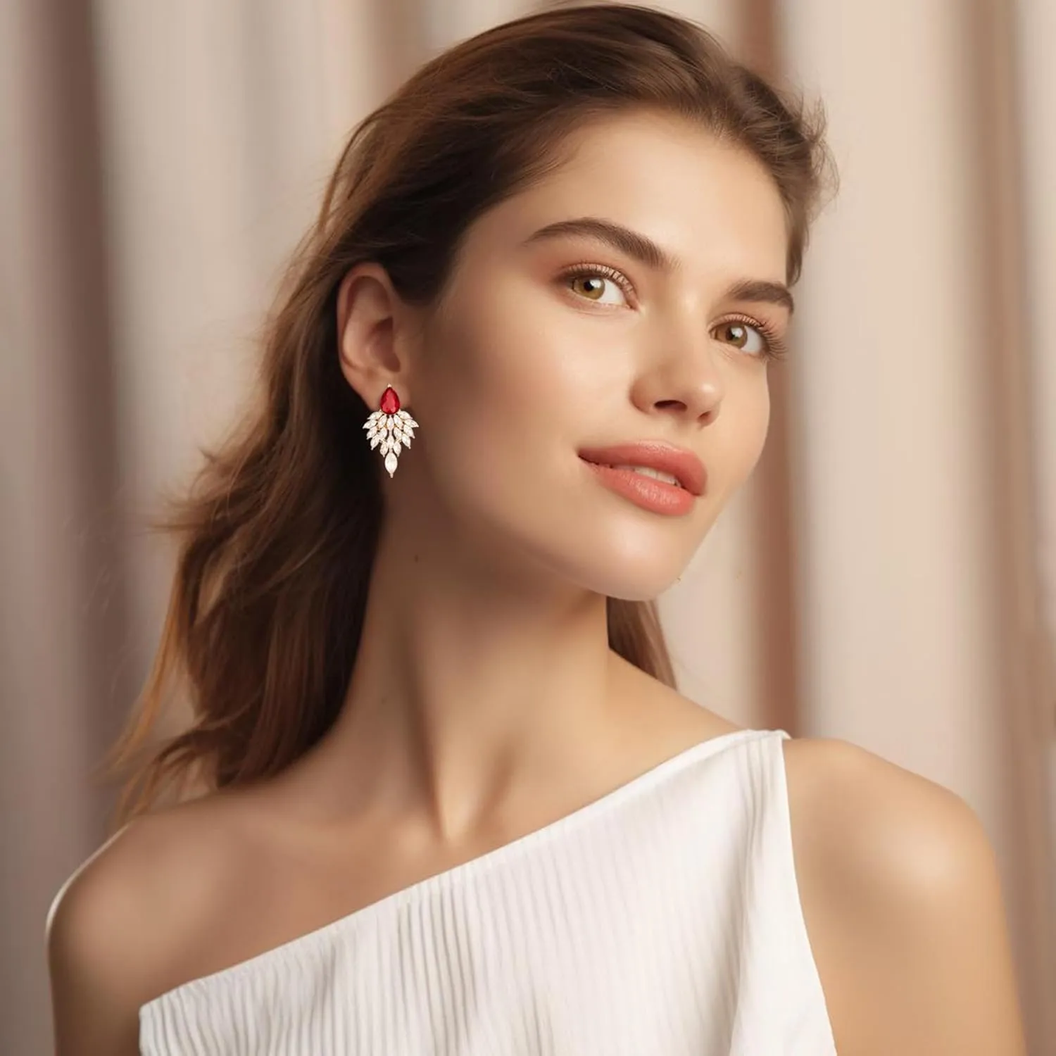 ATIMIGO Rhinestone Cluster Drop Earrings Elegant Crystal Statement Earrings Bridal Wedding Prom Earrings for Women