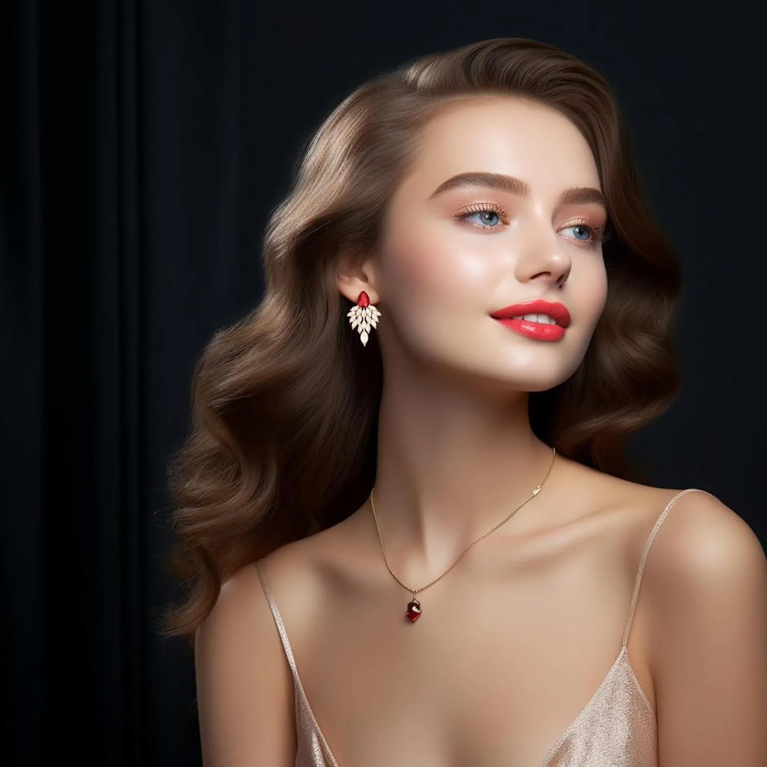 ATIMIGO Rhinestone Cluster Drop Earrings Elegant Crystal Statement Earrings Bridal Wedding Prom Earrings for Women