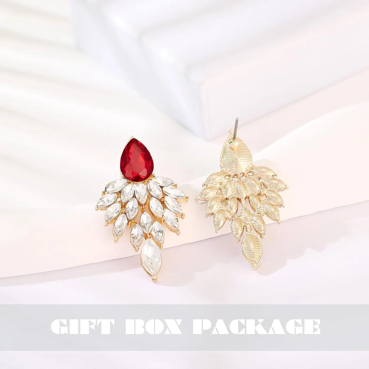 ATIMIGO Rhinestone Cluster Drop Earrings Elegant Crystal Statement Earrings Bridal Wedding Prom Earrings for Women