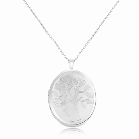 Glam Attire Aubrey Lee Locket Pendant Necklace in Rhodium Plated Brass