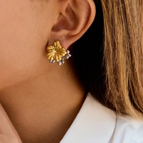 Aurea Bloom ?C Dual-Tone Studs Elegant Element
