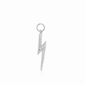 Silver Lightning Earring Charm Accent Style