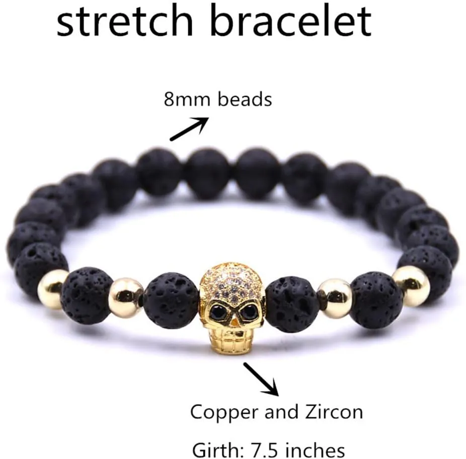 Beaded Bracelets Bracelets for Men Women His and Hers Couples Bracelets Elastic Adjustable Mens Bracelet