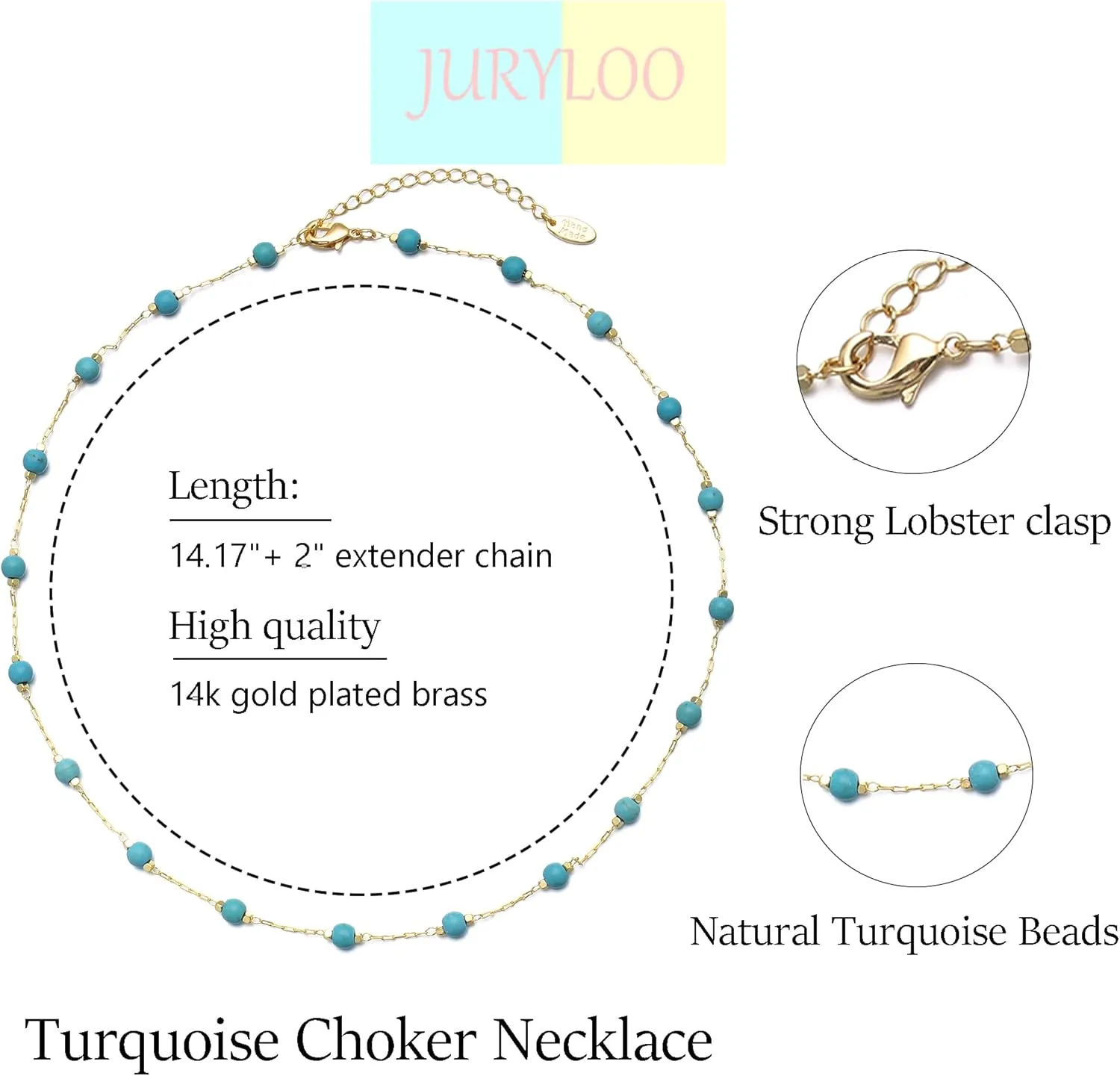 Beaded Choker Necklaces, Handmade Healing Crystal Stone Choker Colorful Bohemian Gemstone Necklaces Gold Summer Beach Choker Necklaces for Women