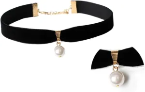 Beaupretty Fashionable Black Pearl Choker Necklace for Women Daily Wear Creative Design for Parties Weddings and Special Events Delicate present for Loved Ones
