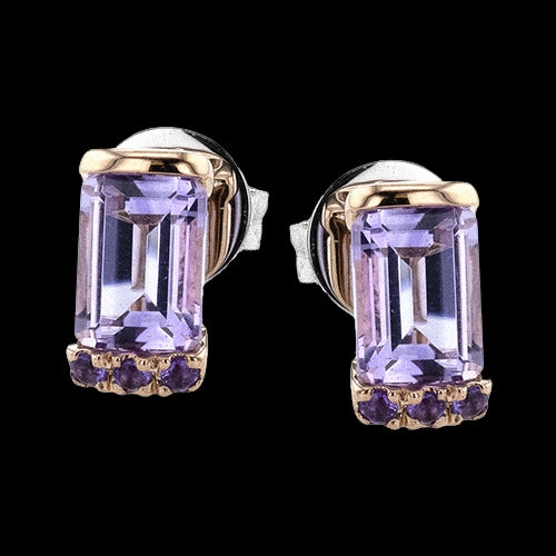 ZE876-R Color Earring in 14k Gold with Diamonds Retro Item