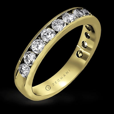 Utilitarian Design Modern Style ZR16 Anniversary Ring in 14k Gold with Diamonds