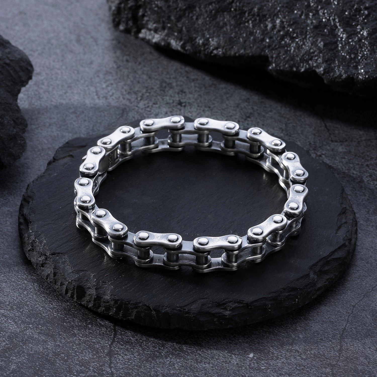 Cycolinks 925 Sterling Silver Bike Chain Bracelet 10mm/13mm Continuous Combination