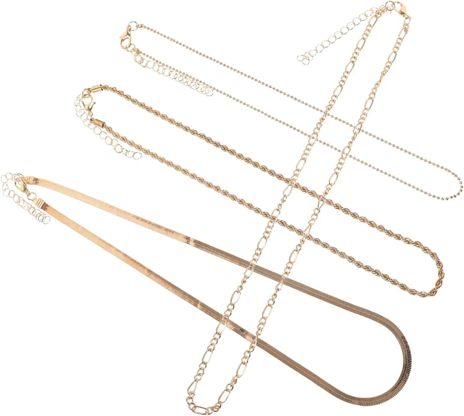 BESPORTBLE 4pcs Multi-layer Twin Necklace Choker Necklaces Pendant Necklace for Women Gold Necklace Gold Chain Necklace Women Necklace Gold Golden Zinc Alloy