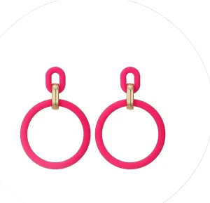 Big Hoop Earrings Hot Pink Earrings Purple Hoop Earrings Trendy Pink Hoop Earrings Summer Beach Jewelry
