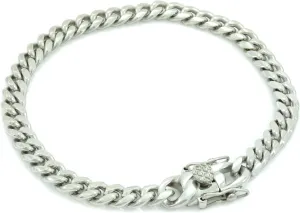 Bling Bling NY ANTI-TARNISH Solid Silver Finish Stainless Steel 6mm Thick Miami Cuban Link Chain Box Clasp Lock Necklace 16-30 inches Bracelet 7-9 inches