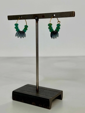 Large Jewelry Modern Decor Blue Montana Glass Hoop Earrings