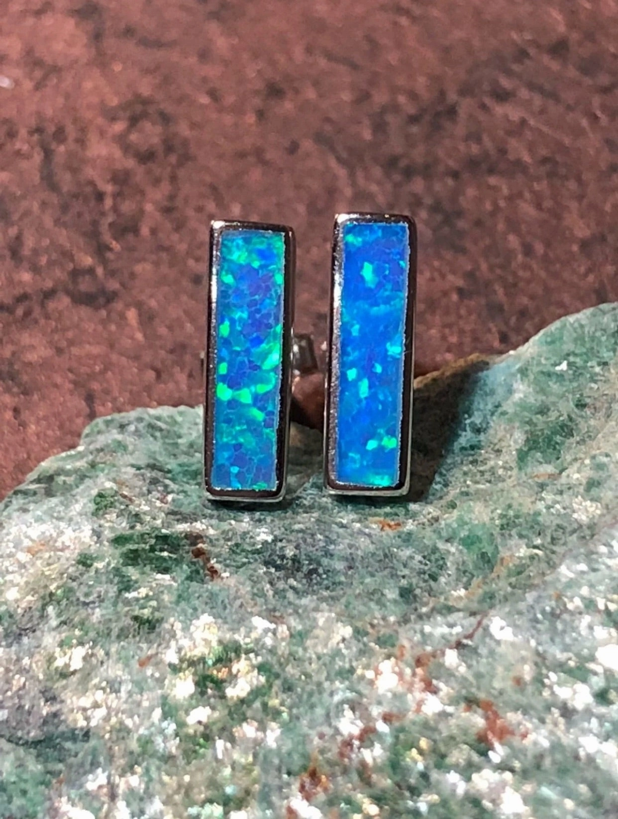 Exquisite Creation Blue Opal Earrings