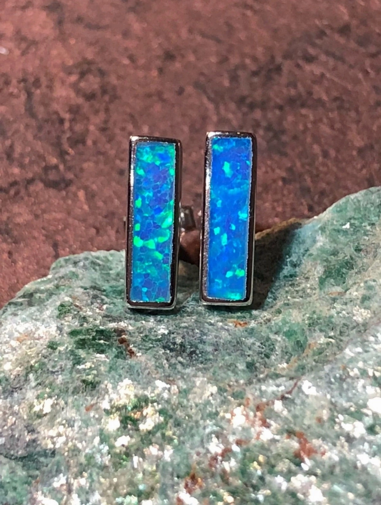 Blue Opal Earrings Decorative Essential