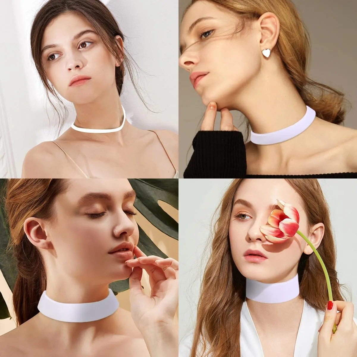 Bocar 10pcs 4 Size Velvet Choker Set Necklace for Women Classic Gothic Adjustable Choker Necklaces Collar Costume Jewelry