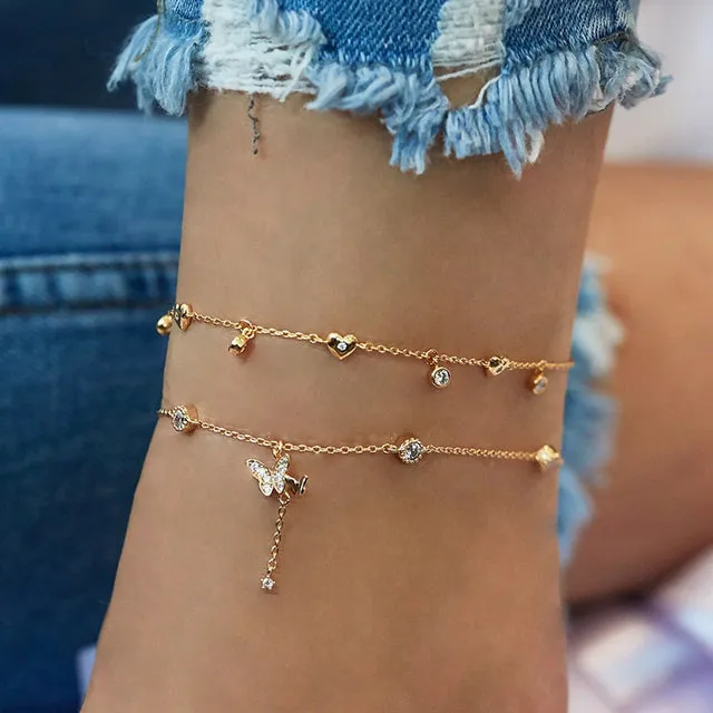 Bohemian Crystal Anklets for Women