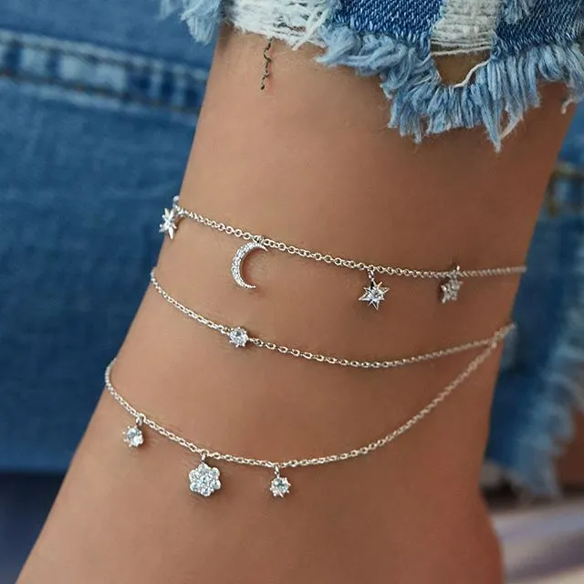 Bohemian Crystal Anklets for Women