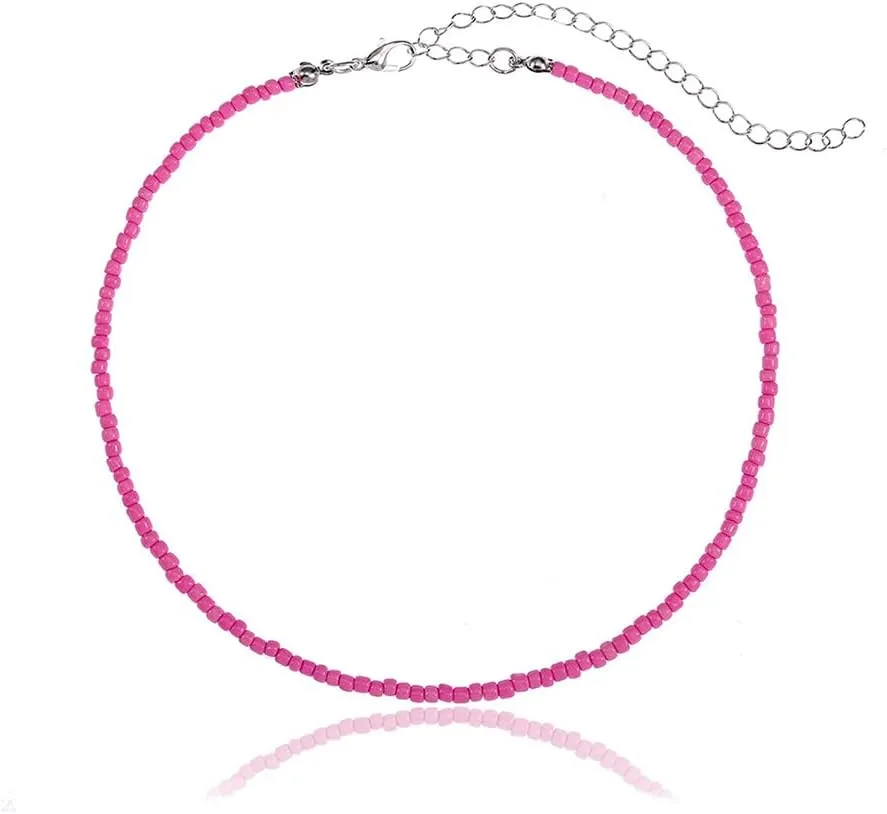 Boho Beaded Choker Necklace Colorful Short Necklaces Summer Beach Necklaces Jewelry for Women