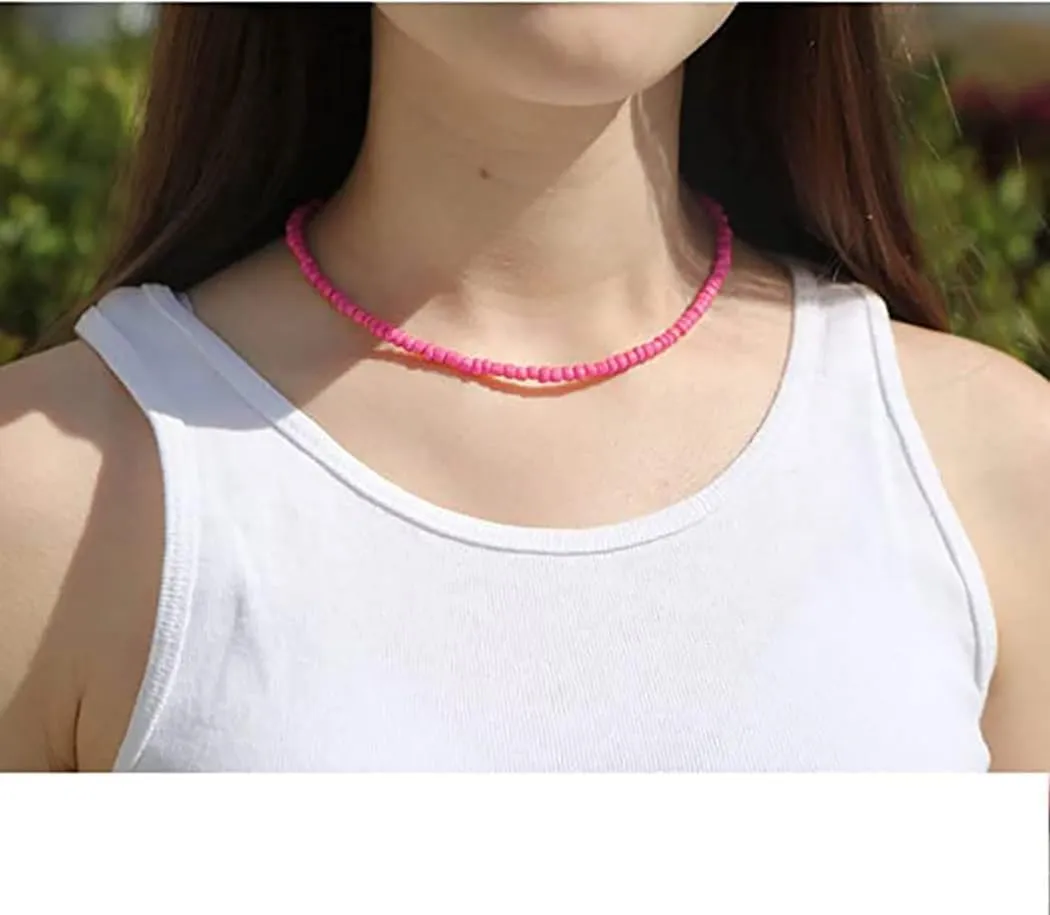 Boho Beaded Choker Necklace Colorful Short Necklaces Summer Beach Necklaces Jewelry for Women