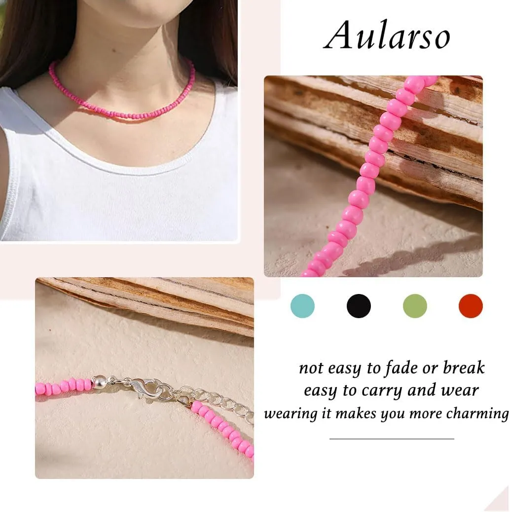 Boho Beaded Choker Necklace Colorful Short Necklaces Summer Beach Necklaces Jewelry for Women