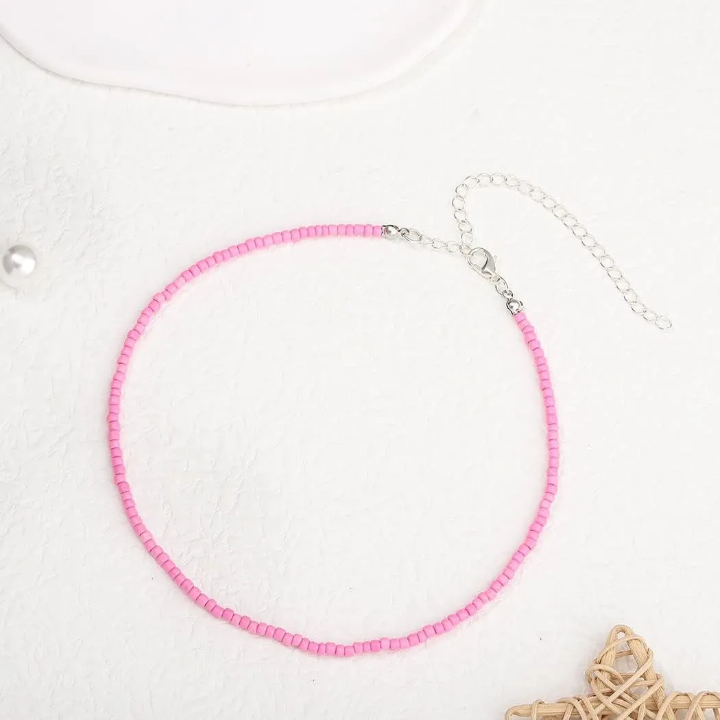Boho Beaded Choker Necklace Colorful Short Necklaces Summer Beach Necklaces Jewelry for Women