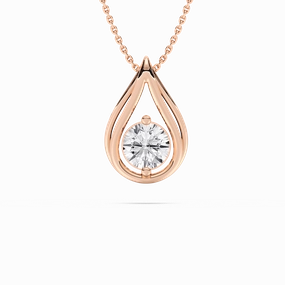 1 ctw Round Lab Grown Diamond Teardrop Pendant  - 18 Inches Perfect Adornment