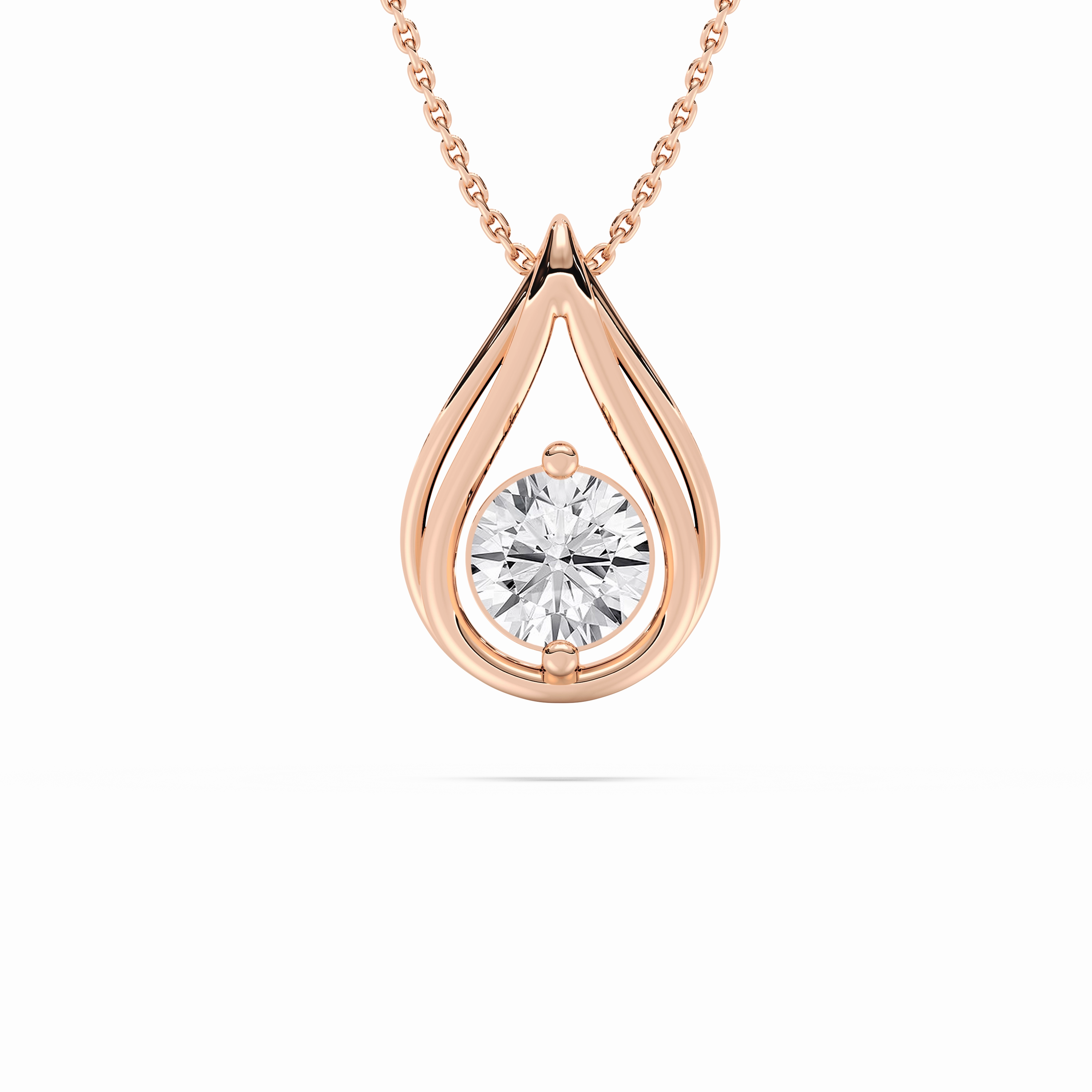 1 ctw Round Lab Grown Diamond Teardrop Pendant  - 18 Inches Urban Highlight Timeless Ornament