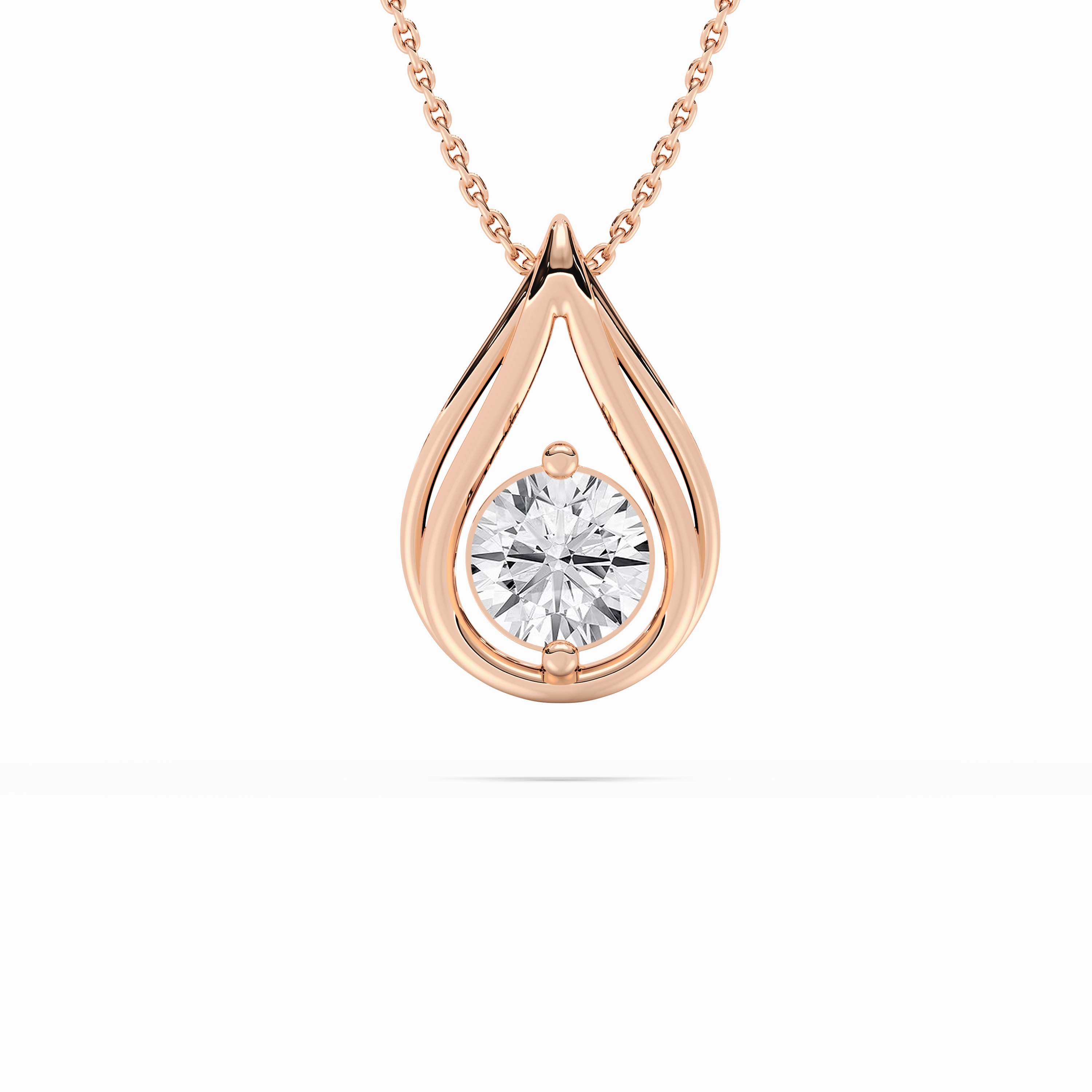 1 ctw Round Lab Grown Diamond Teardrop Pendant  - 18 Inches Perfect Adornment