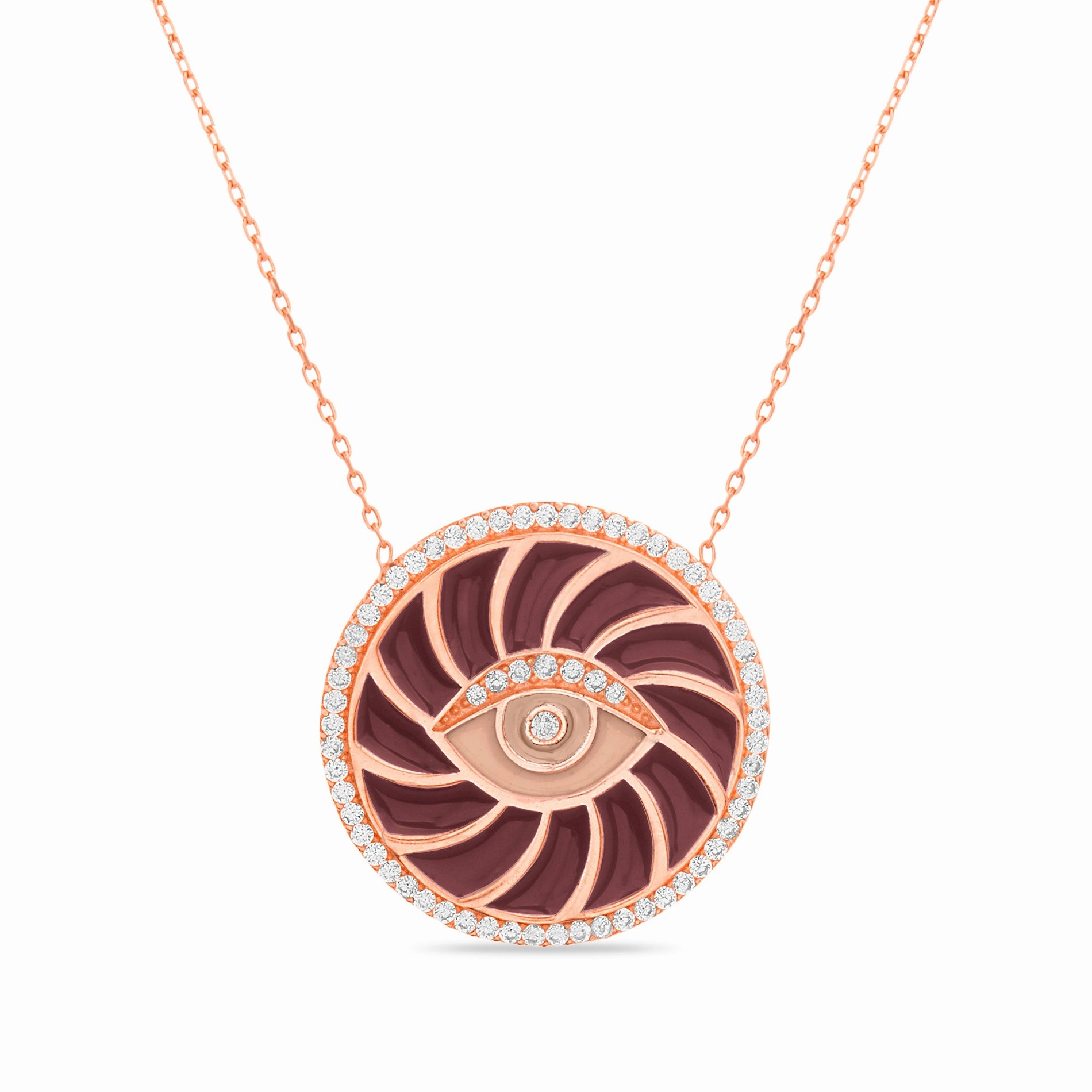 Lesa Michele Enamel and CZ Evil Eye Necklace in Sterling Silver Own Item