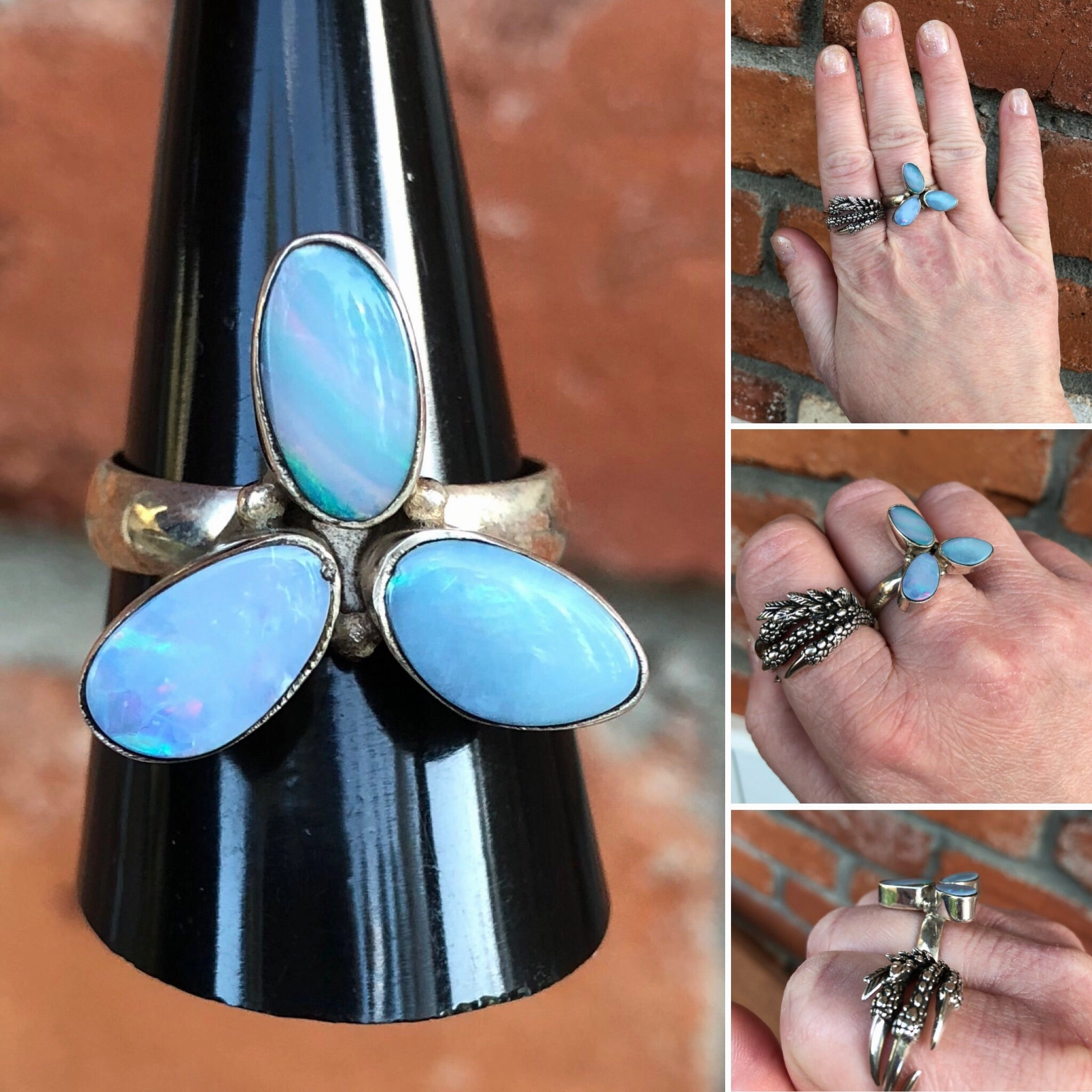 Unique Appearance Boulder Opal Ring