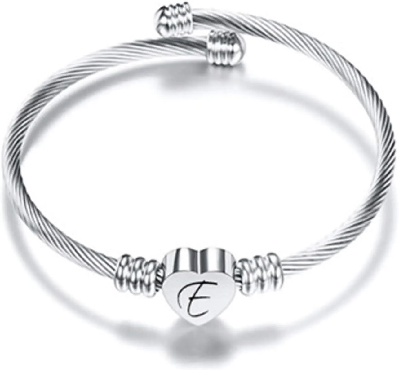 Bracelets for Women, Initial Heart A-Z Letter Cuff Bracelet, Unfading Personalized Name Expandable Wristband Bangle, Alphabet Charm Women's Jewelry Mothers Day Gifts