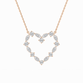 Creative Spirit 7/8 ctw Marquise and Round Lab Grown Diamond Heart Pendant - 18 Inches