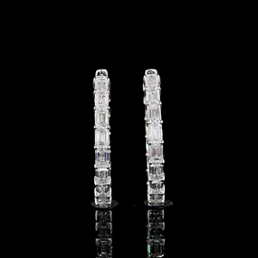 Durable item Formal Item 14K WHITE GOLDHoops Earrings