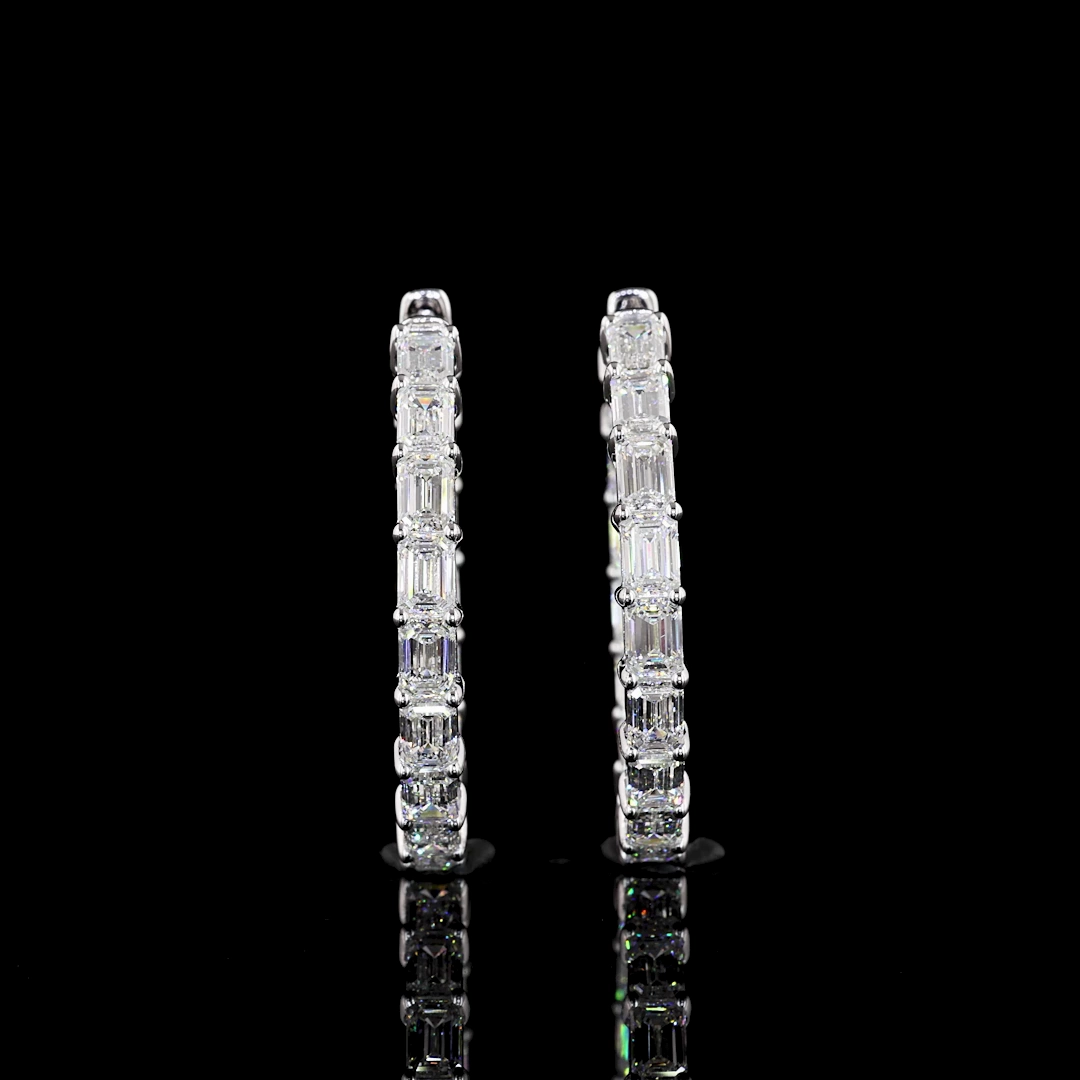 Durable item Formal Item 14K WHITE GOLDHoops Earrings