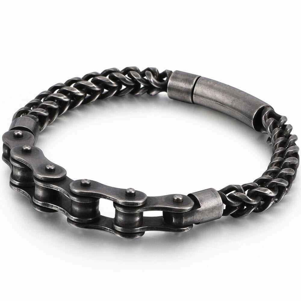 Cycolinks Stainless Steel Cast Metal Bike Chain Bracelet Smooth Mixes Never-Ending Sight