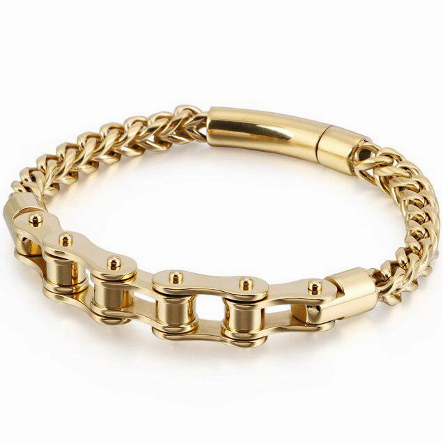 Galactic Style Enchanted Vision Cycolinks Stainless Steel Cast Metal Bike Chain Bracelet