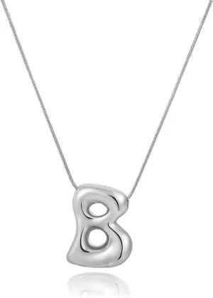 Bubble Initial Necklaces for Women Dainty Balloon Letter Pendant Name Necklaces Charm Chain Necklaces Jewelry