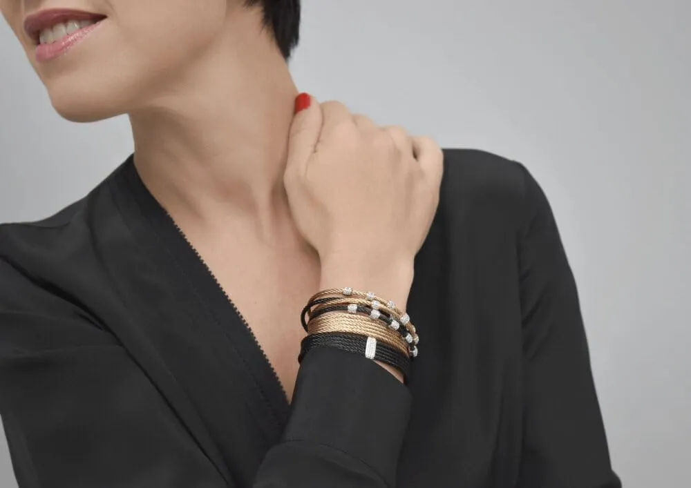 Cable Cuff Essentials 5 Row Cuff - Stainless Steel Cuff Bracelets for Woman - Brazaletes para Mujer - Women's Cuff Bracelets