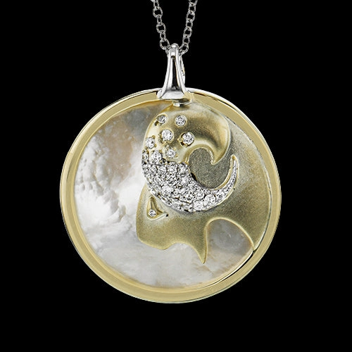 CAPRICORN-Y Pendant in 14k Gold with Diamonds Trendy Adornment Anniversary Gift