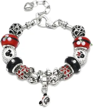Cartoon Mouse Charms Bracelet, Silver Plated Anti-Tarnish Alloy, 20CM, SHAPER681359412951