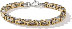 Chain Men's Bracelet Solid Thick Metal Stainless Steel Link Chain Rock Bracelets (21cm 6mm- )