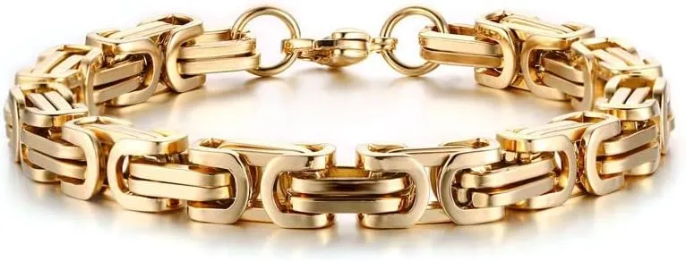 Chain Men's Bracelet Solid Thick Metal Stainless Steel Link Chain Rock Bracelets (23cm 8.5mm- )